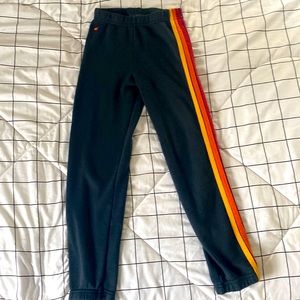 Kids Aviator Nation Stiped Charcoal Sweatpants